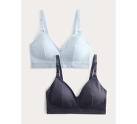 M&S 2 Pack Non Wired Nursing Bras A-D Pale Blue