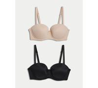M&S 2 Pack Padded Multiway Bras A-E Black/Opaline