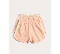 M&S 2 Pack Pure Cotton Side Stripe Shorts (0-5 Yrs) Peach Mix