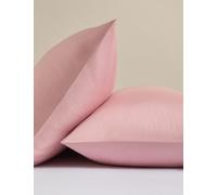 M&S 2 Pack Rest & Renew Pure Cotton Pillowcases Soft Pink
