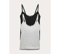 M&S 2 Pack Seamfree Lace Trim Nursing Vests Black Mix