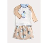 M&S 2 Piece Bluey™ Long Sleeve Swim Set (2-8 Yrs) Brown Mix