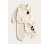 M&S 2pc Cotton Rich Collared Outfit (0 Mths-3 Yrs) Cream Mix