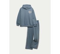 M&S 2pc Cotton Rich Sweatshirt and Joggers Set (6-16 Yrs) Blue