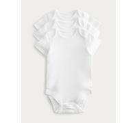 M&S 3 Pack DreamSkin® Short Sleeve Bodysuit (5lbs-3 Yrs) White
