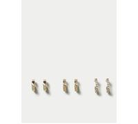 M&S 3 Pack Gold Tone Texture Earring Pack Gold