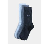 M&S 3 Pack No1 Dad Cotton Rich Socks Blue Mix