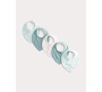 M&S 3 Pack Pure Cotton Bibs Aqua