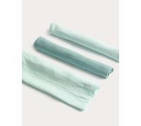 M&S 3 Pack Pure Cotton Muslins Aqua