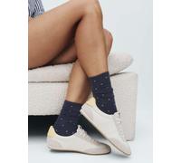 M&S 3 Pack Supersoft Spot Crew Socks Blue Mix