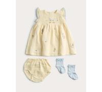 M&S 3 Piece Pure Cotton Peter Rabbit™ Outfit (0-3 Yrs) Yellow