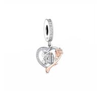 M&S 30 30th Thirty Charm Anniversary Birthday Rose Love Heart Charm Bead Pendant, 925 Sterling Silver Dangle Charm, Compatible With Pandora & European Bracelet …