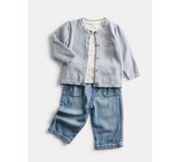 M&S 3pc Peter Rabbit™ Cardigan Top & Jeans Outfit (0-3 Yrs) Multi