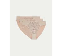M&S 3pk Amelia Lace High Leg Knickers Opaline