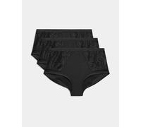 M&S 3pk Amelia Lace High Rise Shorts Black