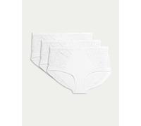M&S 3pk Amelia Lace High Rise Shorts White