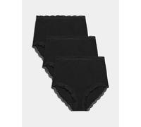 M&S 3pk Cotton Rich Full Briefs Opaline