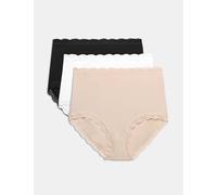M&S 3pk Cotton Rich Full Briefs Opaline Mix