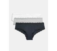 M&S 3pk Cotton Rich Hipster Knickers Dark Pewter