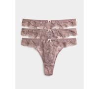 M&S 3pk Jasmine Lace Thongs Praline