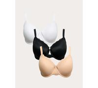 M&S 3pk Wired Full Cup Bras F-H Black Mix