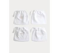 M&S 4 Pack Pure Cotton Packing Bags Grey Marl
