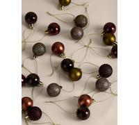 M&S 49 Pack Mini Shatterproof Baubles Brown Mix