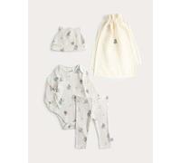 M&S 4pc Cotton Rich Paddington Bear™ Gift Set (0-9 Mths) Ivory Mix