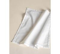 M&S 4pk Pure Cotton Beaded Edge Napkins Silver