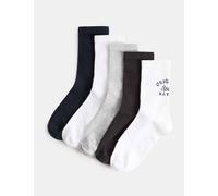 M&S 5 Pack Sport Nation Sports Socks (6 Small - 7 Large) Cream Mix
