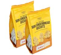 M&S All Butter Mini Gingerbread Biscuits 100g, 2 Pack, Gently Spiced Crunchy Snacks