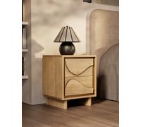 M&S Avery 2 Drawer Bedside Table Oak