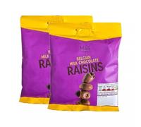 M&S Belgian Milk Chocolate Coated Raisins 125g, 2 Pack, Premium Chocolate Covered Dried Fruit Snack