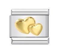 M&S Birthday Daughter Mother Sister Heart Love Cheeky 9mm Italian Link Charm Compatible With Nomination Bracelet (Couple Heart)