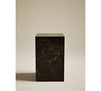 M&S Blithe Smokey Marble Effect Side Table Dark Brown Mix