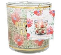 M&S Blooming Lovely LED Light Up Scented Glass Candle, Spring Meadows, Floral Design, Decorative