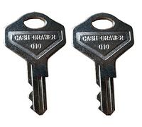 M-S Cash Drawer 010 Key for Drawers with 010R or 010L Locks - Fits Many POS Registers, Chrome