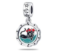 M&S Cat Charm Sailor Moon Star Kitten Charm Bead Pendant, 925 Sterling Silver Dangle Charm, Compatible With Pandora & European Bracelet …
