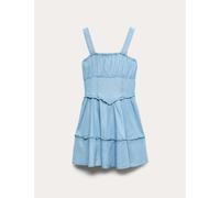 M&S Checked Mini Dress (6-16 Yrs) Light Denim