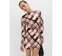 M&S Checked Mini Slip Dress Black Mix