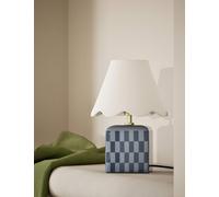 M&S Checkerboard Table Lamp Blue