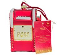 M&S Christmas Red Postbox Decoration