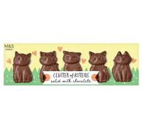 M&S Clutter of Kittens Solid Milk Chocolate, Cat Shaped Novelty Chocolate