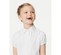 M&S Collection 2 Pack Girls Pintuck Easy Iron School Shirts (2-16 Yrs) - 9-10Y - White, White