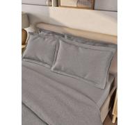 M&S Collection 2 Pack Pure Brushed Cotton Oxford Pillowcases - Grey Marl, White,Light Blue,Grey Marl,Dusty Green,Charcoal,Midnight Navy