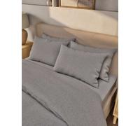 M&S Collection 2 Pack Pure Brushed Cotton Pillowcases - Grey Marl, Forest Green,Grey Marl,White,Charcoal,Rust,Coffee,Midnight Navy,Blush,Silver Grey,Dusty Green,Sand,Camel,Light Blue,Olive,Pebble