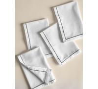 M&S Collection 4pk Pure Cotton Beaded Edge Napkins - Pewter, Silver,Gold,Pewter