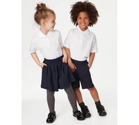 M&S Collection 5pk Men's Pure Cotton School Polo Shirts (2-18 Yrs) - 10-11 - White, White