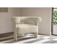 M&S Collection Arch Accent Armchair - CHR - Soft White, Soft White,Chestnut