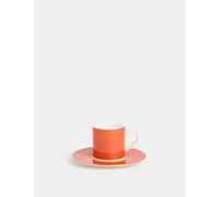M&S Collection Bone China Espresso Cup & Saucer - Burnt Orange, Bright Pink,Lilac,Mint,Burnt Orange